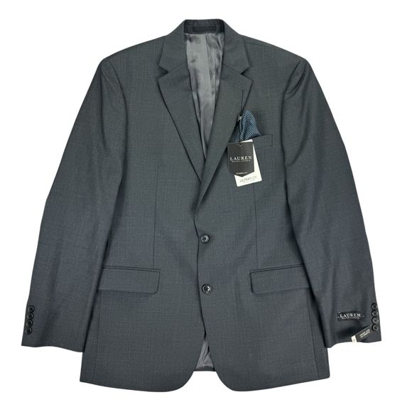 Lauren Ralph Lauren Mens UltraFlex Lattimore Classic Fit Suit Jacket Gray 40L